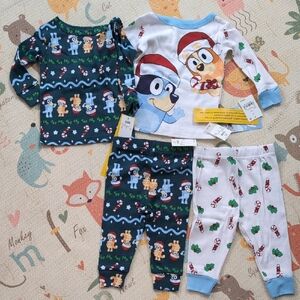 Bluey Holiday Pajamas Set, 12 Months